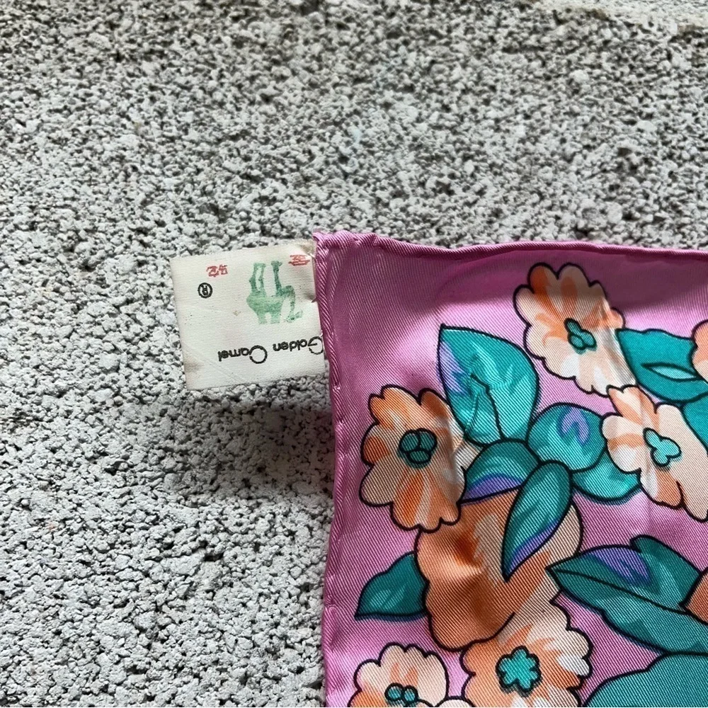 Silk Pink Paisley Floral Scarf
